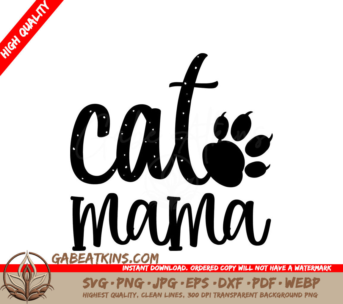 Cat Mama SVG - Cute Cat Design for Mom SVG