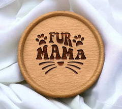 Fur Mama Logo SVG with Paw Prints & Whiskers SVG