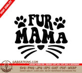 Fur Mama Logo SVG with Paw Prints & Whiskers SVG