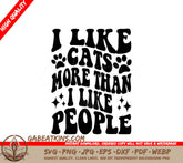 I Like Cats More Than People  SVG Poster SVG