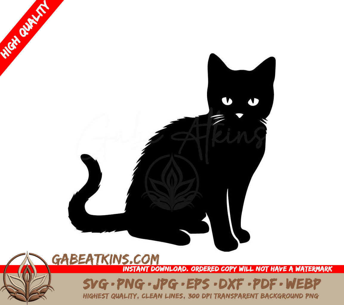 Black Cat Silhouette SVG - Vector Clipart for Cricut & Silhouette SVG