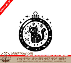 A Cat In A Christmas Ornament SVG - Cat Christmas Ornament SVG