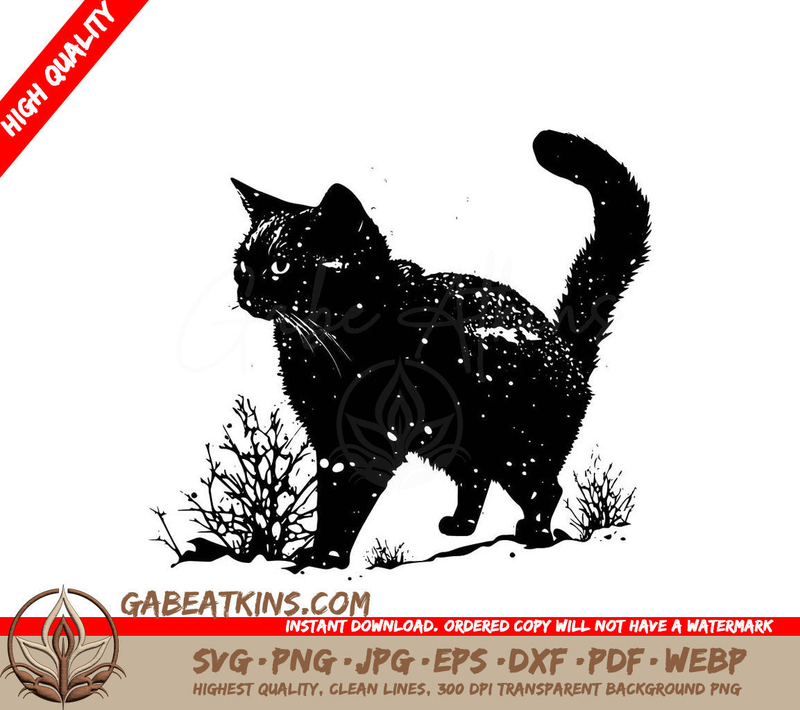 A Cat In The Snow SVG - Cat In Snow SVG