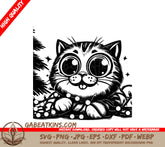 A Cat With Christmas Lights Around Its Neck SVG - Cat Light Tangle SVG