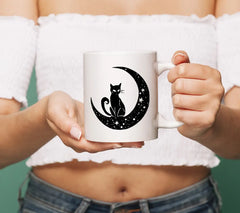 Cat In Crescent Moon