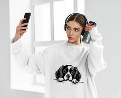 Cavalier King Charles Spaniel Peeking Over Table SVG - Drawing SVG