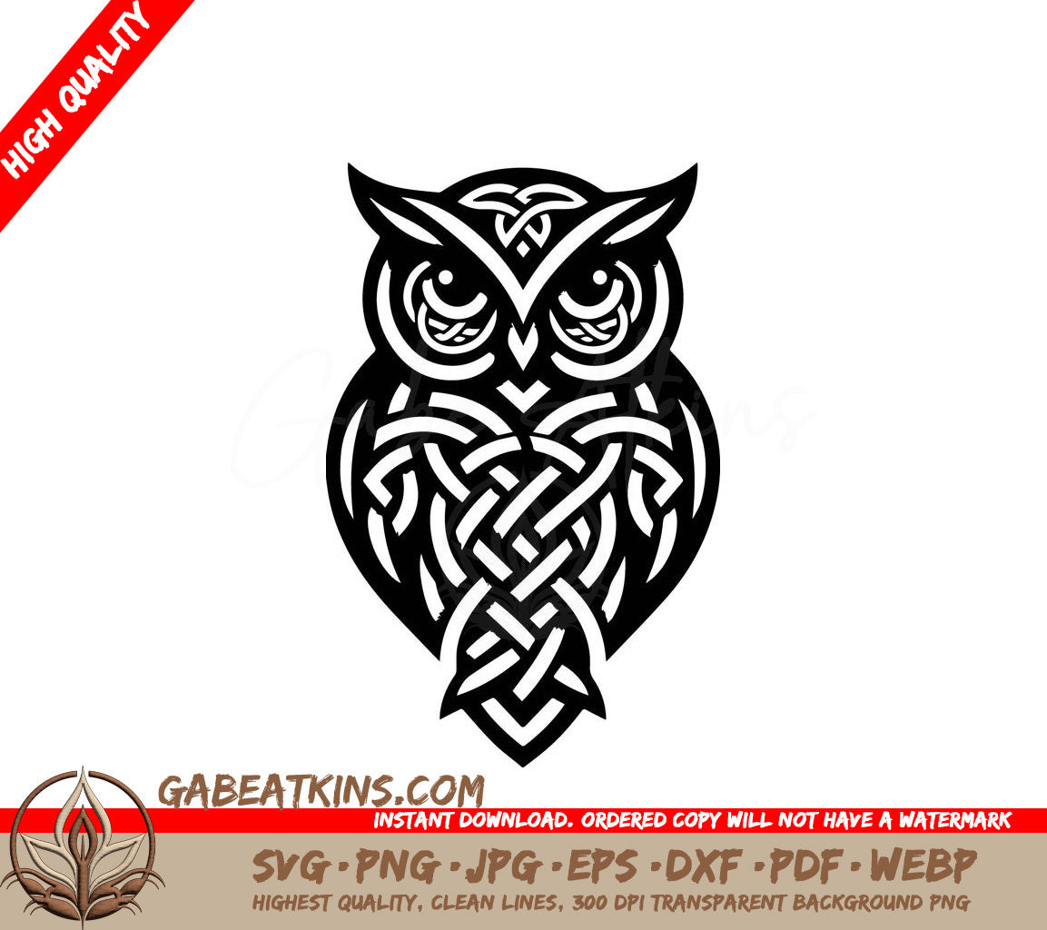 Celtic Owl SVG - Drawing with Design SVG