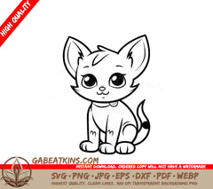 A Cat With Big Eyes SVG - Charming Kitty SVG