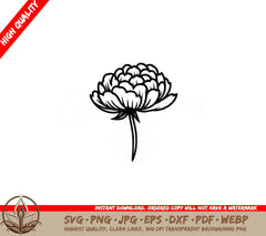 Charming Peony Digital Product SVG