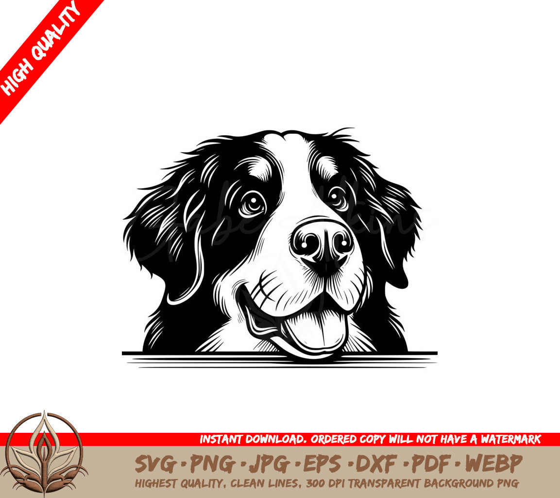 Cheerful Bernese Mountain Dog SVG