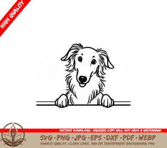 Cheerful Borzoi Peeking SVG File