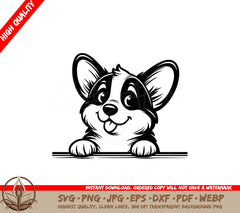 Cheerful Corgi Glance - Digital SVG Products