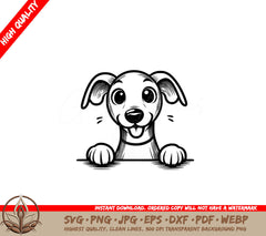 Cheerful Greyhound Peek SVG