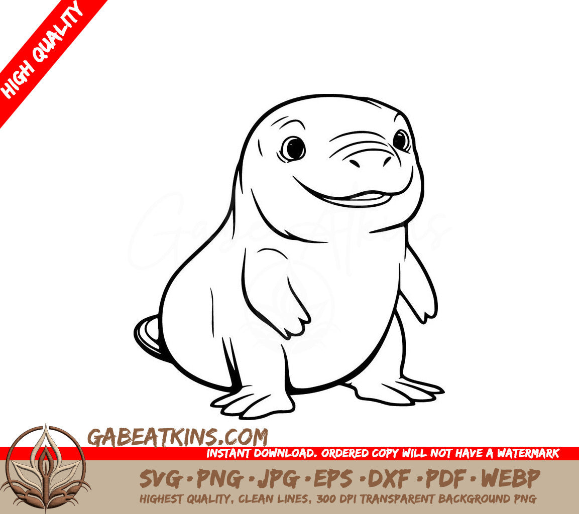 A Smiling Frog SVG - Cheerful Platypus SVG