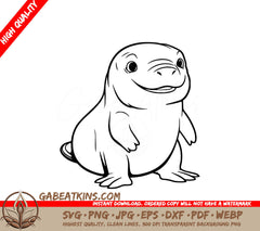 A Smiling Frog SVG - Cheerful Platypus SVG
