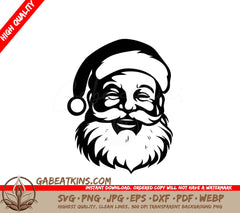 Santa Claus With His Eyes Closed SVG - Cheerful Santa SVG