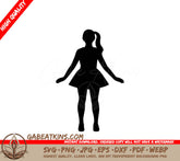 A Silhouette Of A Woman With Her Arms Outstretched SVG - Cheerleader Silhouette SVG