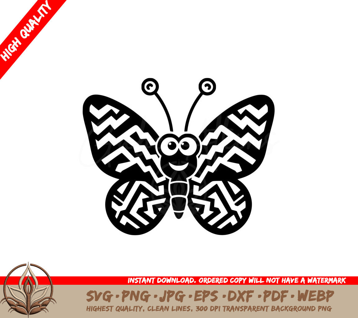 Cheery Zigzag Butterfly SVG - Digital Product in Multiple Formats