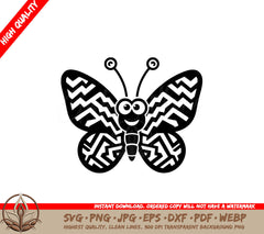 Cheery Zigzag Butterfly SVG - Digital Product in Multiple Formats