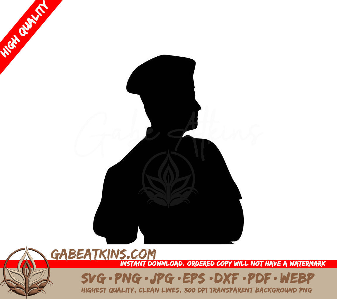 A Silhouette Of A Man With His Arms Crossed SVG - Chef Silhouette SVG