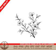 Cherry Blossom Serenity SVG - Digital Product in various formats