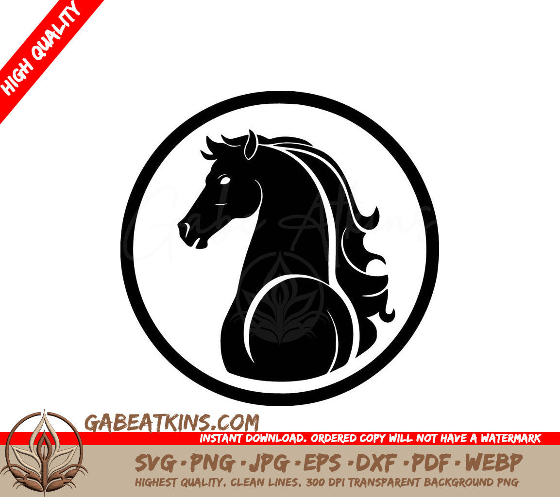 A Horses Head In A Circle SVG - Chess High Quality Vector Logo Vector illustration ideal for Tshirt graphic SVG