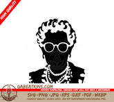 A Silhouette Of A Woman Wearing Sunglasses And A Necklace SVG - Chic Grammy Silhouette SVG