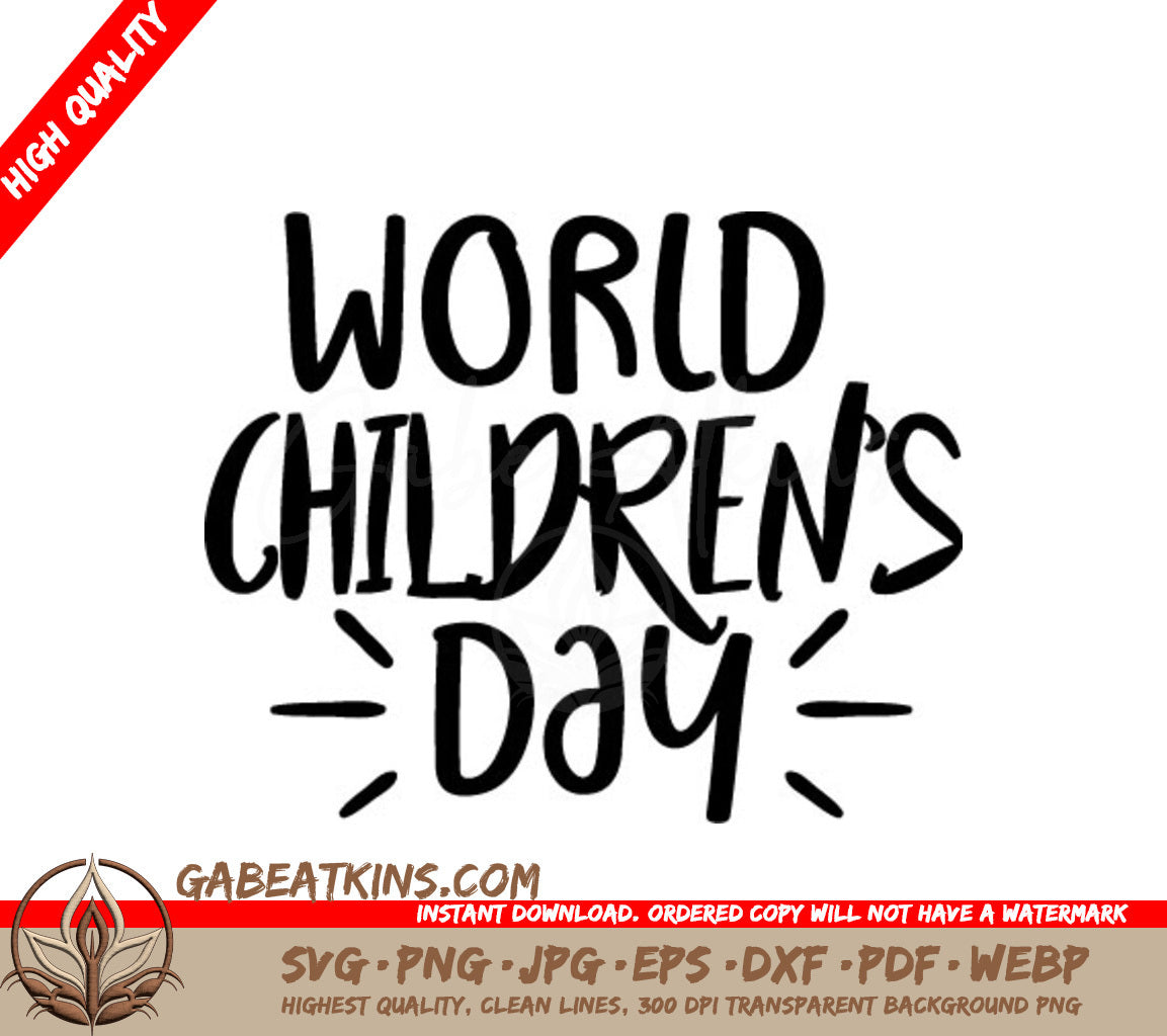 World Childrens Day Logo SVG SVG
