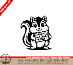 Chipmunk Celebrating Mom SVG Digital File
