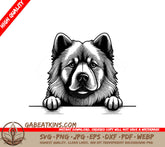 Chow Chow Peeking Over Wall -  Dog SVG SVG