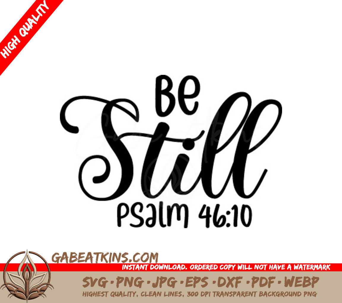 Be Still Christian SVG - Bible Verse Design SVG
