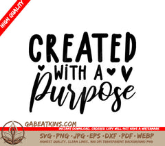 Created With A Purpose - Christian SVG SVG