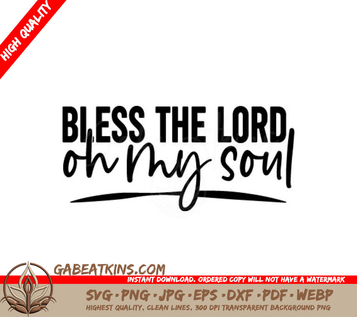 Bless the Lord Oh My Soul - Christian SVG Logo SVG