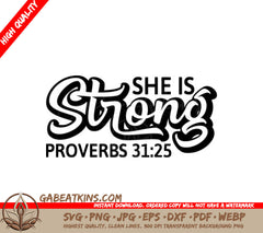 She Is Strong Christian Logo SVG SVG