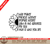 ## Way Maker Miracle Worker Promise Keeper SVG - Christian Design SVG