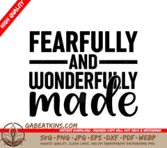 Fearfully & Wonderfully Made SVG - Christian Sign SVG