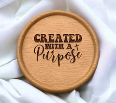 Created With A Purpose SVG Sign - Christian Graphic SVG