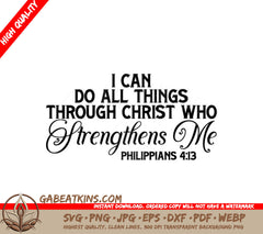 I Can Do All Things Through Christ SVG - Christian Design SVG
