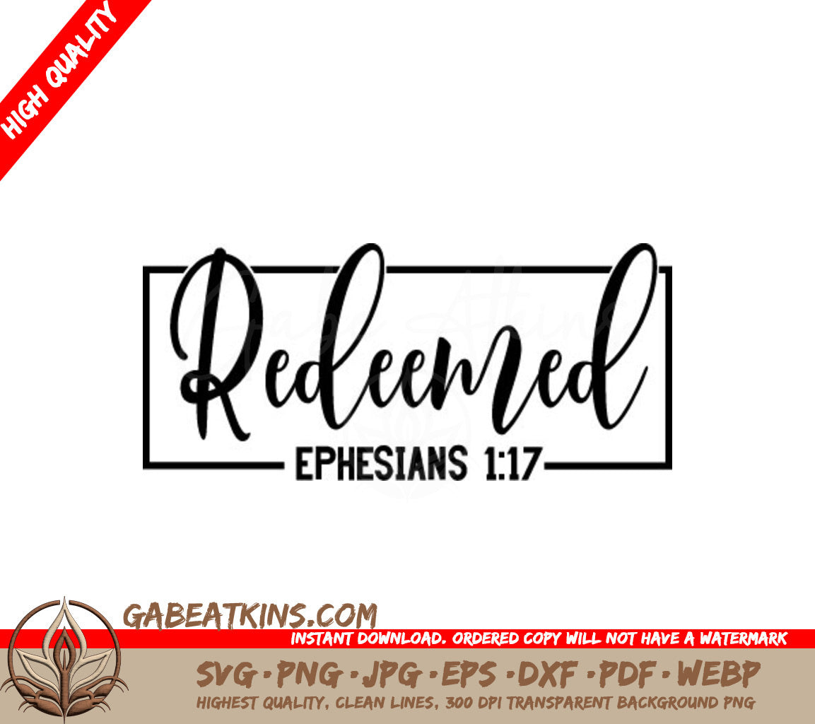 Bible Verse Logo SVG - Christian Redeemed Design SVG