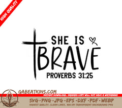 She Is Brave - Cross Logo SVG SVG