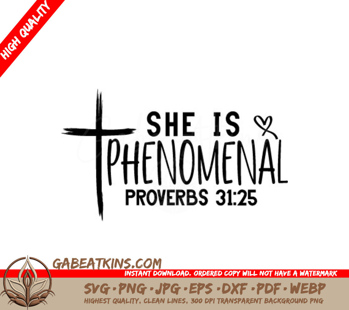 She Is Phenomenal - Cross Logo SVG SVG