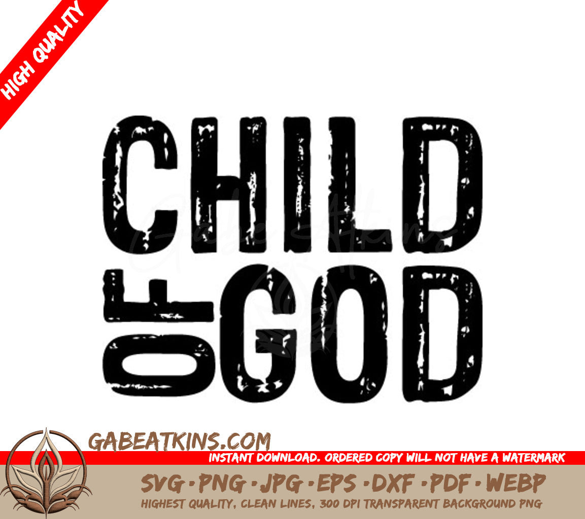 Child of God SVG Design - Christian T-Shirt Graphic SVG