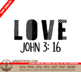 Polka Dot Love SVG - Christian Design (John 316) SVG