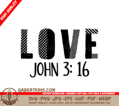 Polka Dot Love SVG - Christian Design (John 316) SVG