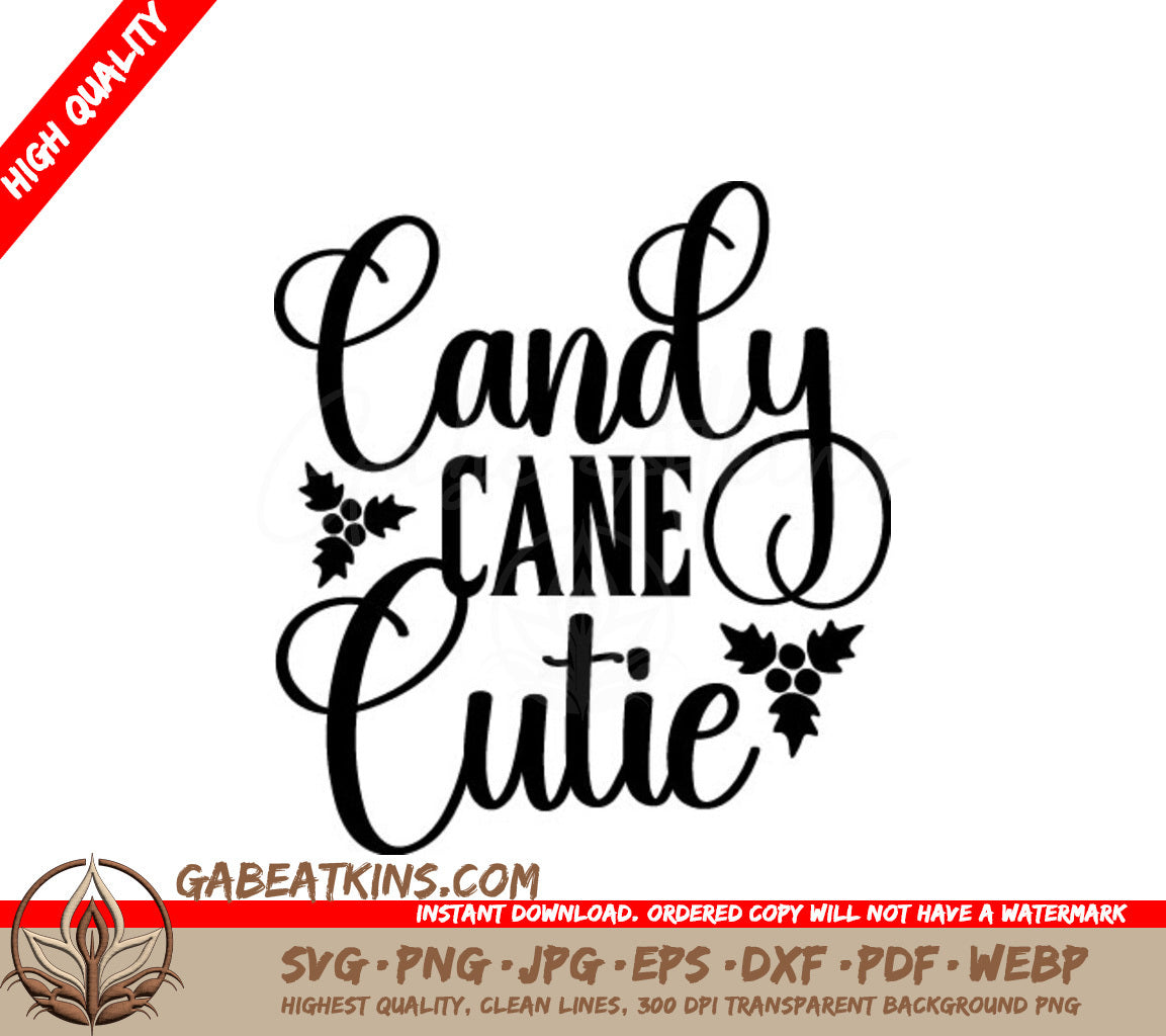 Candy Cane Cutie SVG - Christmas Sign SVG