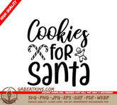 Christmas Cookies For Santa SVG - Sign with Candy Canes & Gingerbread Man SVG