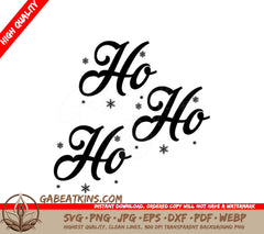 Ho Ho Ho Christmas SVG with Snowflakes SVG