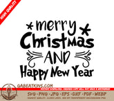 Merry Christmas & Happy New Year SVG Design SVG