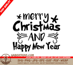 Merry Christmas & Happy New Year SVG Design SVG