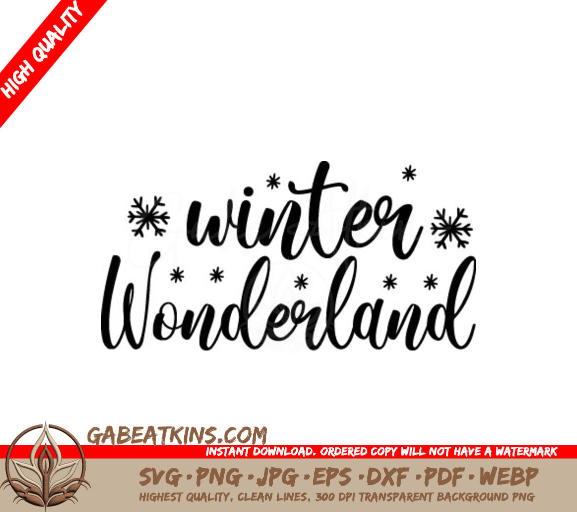 Winter Wonderland SVG with Snowflakes - Christmas Design SVG